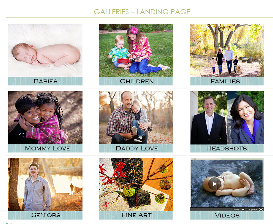 Broomfield Colorado Family Portraits new Gallery Landing Page Screenshot - Local Photographer