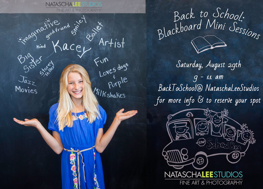 Blackboard Personalized Back to school mini sessions denver school kids