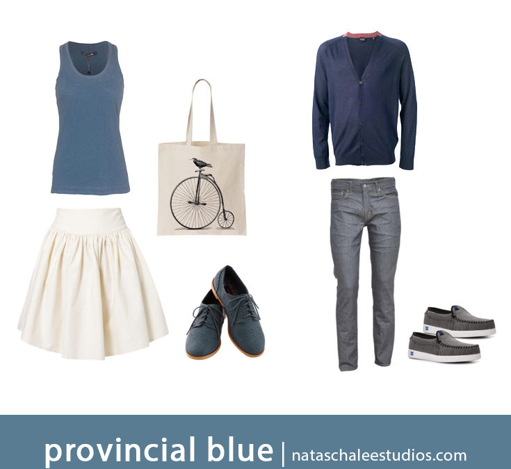 What to Wear for Spring Family Portraits : Provincial Blue